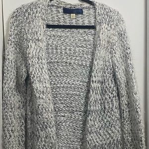 Grey/Black/White Fuzzy Cozy Cardigan. Size S. Has pockets.